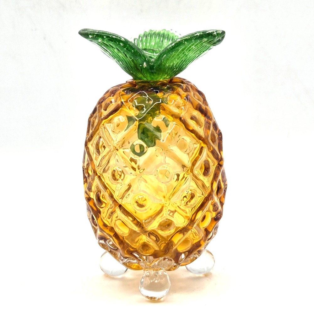Plow & Hearth Hand Blown Glass Pineapple Fruit Fly Catcher Trap